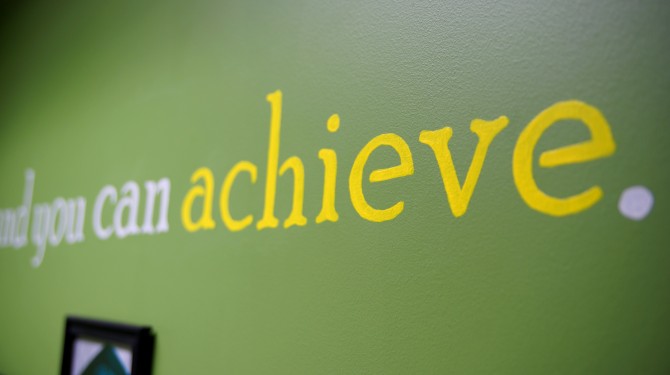 "Believe and you can achieve" adorns the walls at both Seeds of Literacy locations.