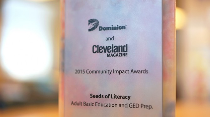 Seeds of Literacy won the 2015 Community Impact Award from Dominion East Ohio